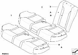 Ind. obicie fotela podst. z tyłu, U7 diagram for BMW 7 Series E65 745i