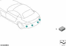 Kit 2ème monte système PDC diagram for BMW Z4 E85 2.5i