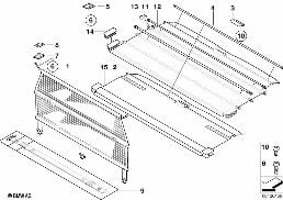 EXTENDING CARGO COVER/PARTITION NET diagram for BMW X5 E53 4.4i
