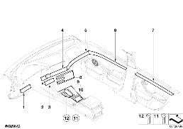 Bandes interieures cuir Individual diagram for BMW 5 Series E39 525td