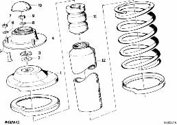 GUIDE SUPPORT/SPRING PAD/ATTACHING PARTS diagram for BMW 3 Series E21 323i