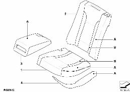 Ind. obicie fotela komf. z tyłu, U7 diagram for BMW 7 Series E65 745i