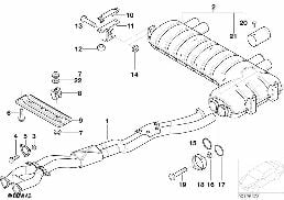 Zwischenrohr/Nachschalldämpfer diagram for BMW 3 Series E46 M3