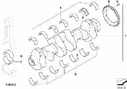 CRANKSHAFT WITH BEARING SHELLS diagram for BMW Z3 E36 M