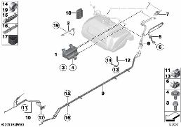 Tubo di sfiato serbatoio/filtro carbone diagram for BMW Rolls-Royce Phantom RR1 Phantom