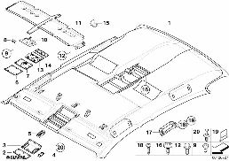Tavan kaplaması / Tutamak diagram for BMW 7 Series E67 745LiS