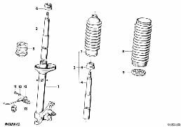 FRONT SPRING STRUT/SHOCK ABSORBER diagram for BMW 3 Series E30 318i