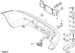 TRIM COVER, REAR diagram for BMW Z3 E36 1.9