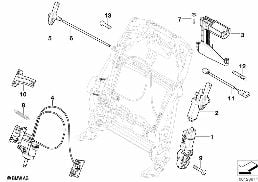 Fot. przedn., elektr. i napędy oparcia diagram for BMW 7 Series E65 745i