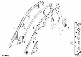 TRIM AND SEALS FOR DOOR, FRONT