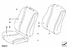 Individuální potah zákl. sedadlo přední diagram for BMW 7 Series E65 730d