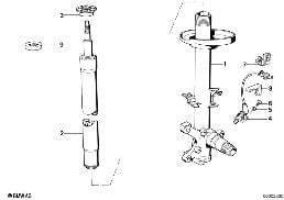 FRONT SPRING STRUT/SHOCK ABSORBER diagram for BMW 5 Series E34 535i