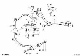 Vorderachsträger/Querlenker diagram for BMW 7 Series E32 750iL