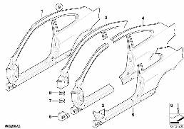 BODY-SIDE FRAME diagram for BMW 6 Series E63 650i
