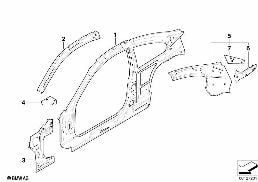 SINGLE COMPONENTS FOR BODY-SIDE FRAME diagram for BMW 6 Series E63 650i