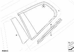 Szyba boczna stała diagram for BMW X3 E83 LCI 2.0d