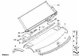 REAR WINDOW SHELF / SUN BLIND ELECTR. diagram for BMW 5 Series E60 LCI 523Li
