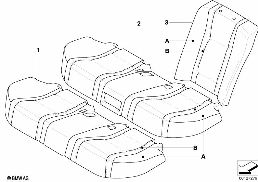 Ind. obicie fotela podst. z tyłu, U6 diagram for BMW 7 Series E65 745i