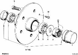 WHEEL BEARING diagram for BMW 5 Series E12 525