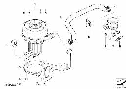 Reduc.av foeroreningar I avgas.-luftpump diagram for BMW 5 Series E60 530i