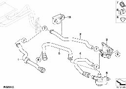WATER VALVE/WATER HOSE IHKA BASIS diagram for BMW 5 Series E60 530xd