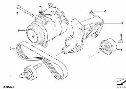 空調壓縮機 安裝件/皮帶傳動 diagram for BMW 5 Series E60 525d