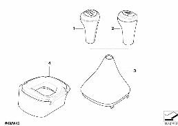GEAR SHIFT KNOBS/SHIFT LEVER COVERINGS diagram for BMW Z4 E85 3.0si