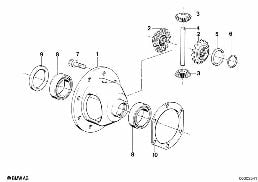 FRONT DIFF., COMPONENTS, ALL-WHEEL diagram for BMW 3 Series E30 325ix