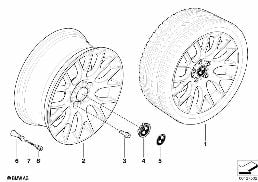 Jante LL BMW raios cruzados 145 diagram for BMW X3 E83 2.0i