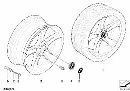 Jante LL BMW raios em estrela 146 diagram for BMW X3 E83 2.0i