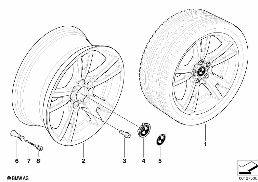 Jante LL BMW raios duplos 150 diagram for BMW X3 E83 2.0i