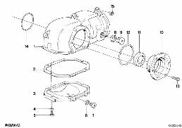 FRONT DIFF., COMPONENTS, ALL-WHEEL diagram for BMW 3 Series E30 325ix