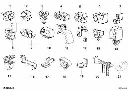 VARIOUS CABLE HOLDERS diagram for BMW 8 Series E31 850Ci