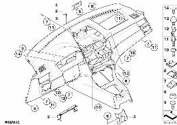 ダッシュボード トリム パネル diagram for BMW X3 E83 3.0i