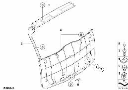 Obudowa pokrywy bagażnika diagram for BMW X3 E83 LCI 2.0d