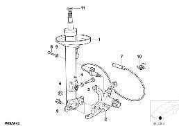 FRONT SPRING STRUT/SHOCK ABSORBER diagram for BMW 3 Series E36 318i