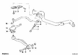 FRONT AXLE SUPPORT/WISHBONE diagram for BMW 8 Series E31 850Ci