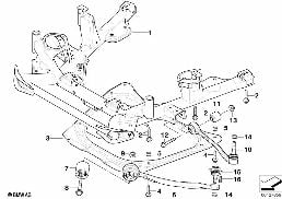Wsp. przedn. osi, wah. poprz./krzyżulec diagram for BMW X5 E53 4.8is