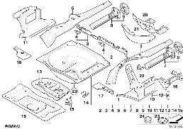 MOUNTING PARTS FOR TRUNK FLOOR PANEL diagram for BMW 6 Series E63 650i