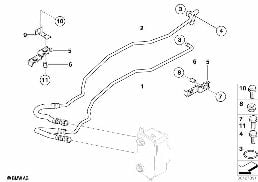 TRANSMISSION OIL COOLER LINE diagram for BMW 5 Series E60 525i