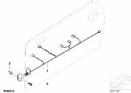 Wiązki kabli drzwi diagram for BMW MINI R50 Cooper