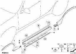 Dodatečná montáž hliníková stupačka - HP diagram for BMW X5 E53 4.6is