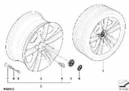 BMW LIGHT ALLOY WHEEL, SPIDER SPOKE 153 diagram for BMW X5 E53 3.0d