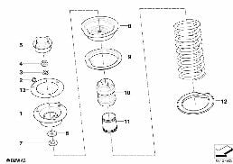 GUIDE SUPPORT/SPRING PAD/ATTACHING PARTS diagram for BMW Z3 E36 2.2i