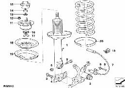 MOTORSPORT CHASSIS SPRING STRUT diagram for BMW 3 Series E36 318i