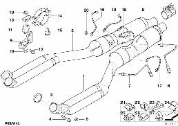 CATALYTIC CONVERTER/FRONT SILENCER diagram for BMW 7 Series E38 750iLS