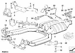 CATALYST/LAMBDA PROBE diagram for BMW 8 Series E31 850Ci
