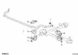 Stabilisator voor diagram for BMW 5 Series E34 525ix