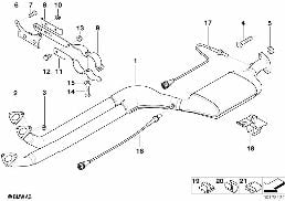 เครื่องฟอกไอเสีย/ตัวเก็บเสียงด้านหน้า diagram for BMW Z3 E36 2.8