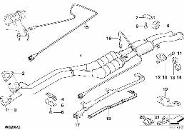 CATALYST/LAMBDA PROBE diagram for BMW 3 Series E36 M3